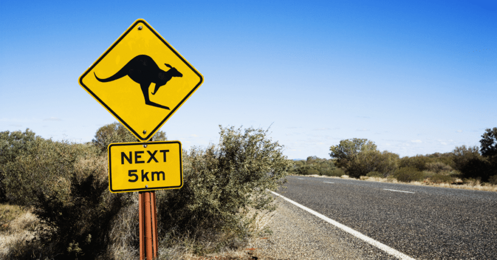 Australia kangaroo sign