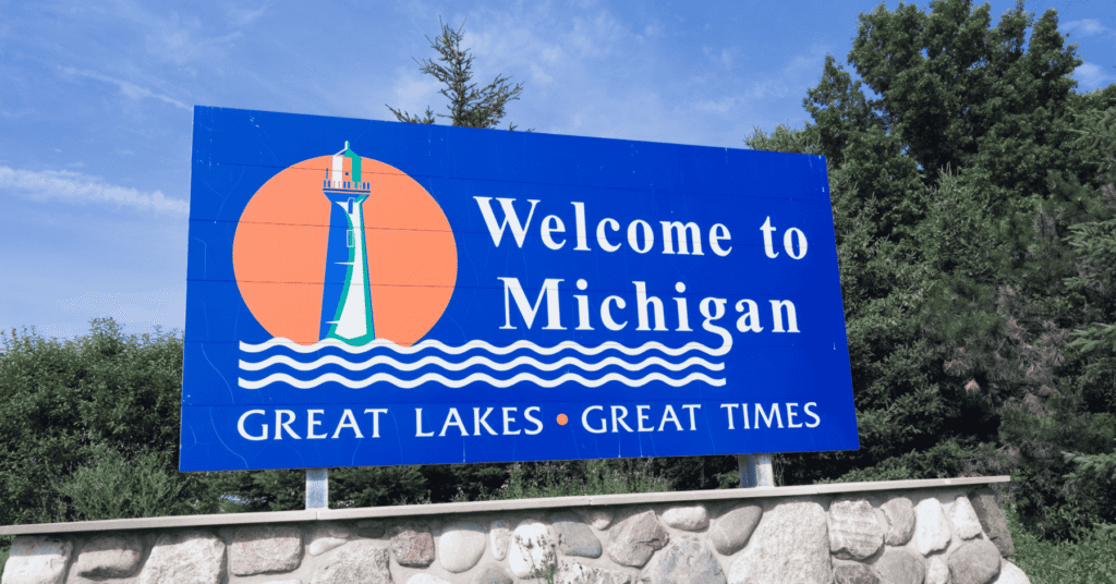 Michigan road sign
