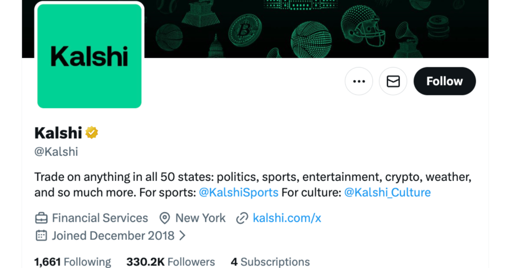 Kalshi X account