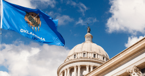 Oklahoma State Capitol Building and Flag