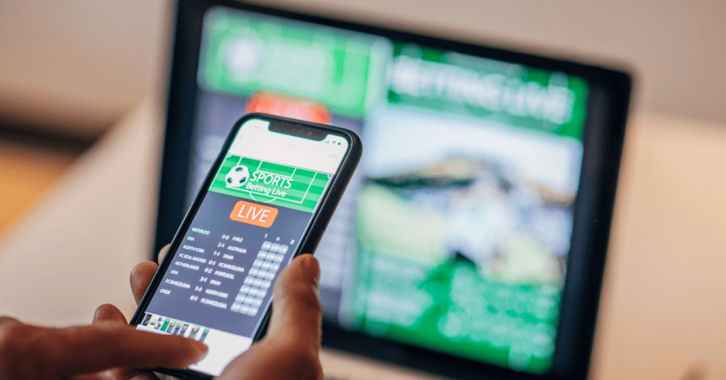 mobile sports betting app screen