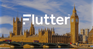 Flutter logo UK background